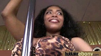 Ebony gets group cumshots 12