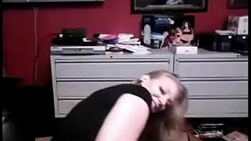 Busty girl stripping