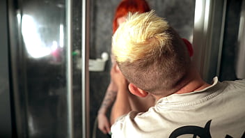 Cleaning the shower turns into hardcore shower sex