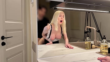 This maid just turned 18 and it's her first creampie