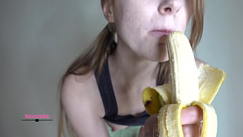 Blowing a banana