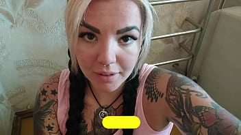 Hot and busty girl next door sucks big dildo while no one is home