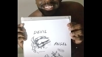 Drawing myself cuddling for free while wearing angel and devil halloween costume 5