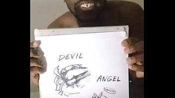 Drawing myself cuddling for free while wearing angel and devil halloween costume 5