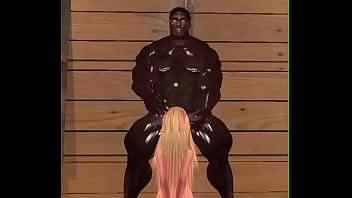 Big black bull in white wife