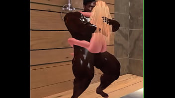 Big black bull in white wife