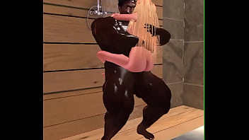 Big black bull in white wife