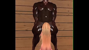 Big black bull in white wife