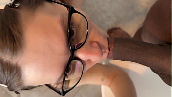 My white workmate craves my black shaft gives nasty head