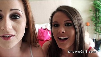 Amateur teens blowjob in threesome pov