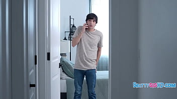 Spying on my stepsister got my dick sucked dry