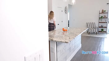 Spying on my stepsister got my dick sucked dry