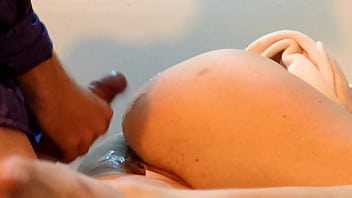 Deep massage turned into deep fuck & painting her beautiful ass with cum