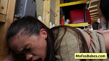 Sexy teen slut get her tight juicy bald pussy pounded hard by her gardener