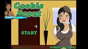 Cookie scout taste testing some cookies and getting some milk