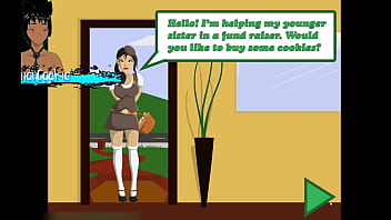 Cookie scout taste testing some cookies and getting some milk