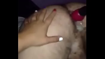 Girlfriend playing with boyfriends ass