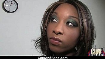 Amateur ebony interracial group sex with facial 6