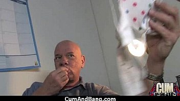 Amateur ebony interracial group sex with facial 6