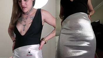 Sarafina trys on and models a skimpy little dress and gets felt up