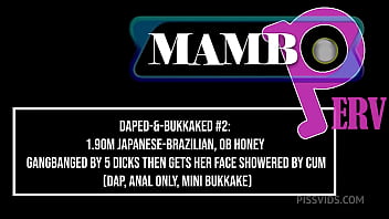 Daped & bukkaked #2 1 90m japanese brazilian ob honey gangbanged by 5 dicks then gets her face showered by cum dap