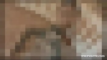 Rose rides a big dick while wearing latex stockings before cunnilingus