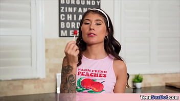 Cute teenie likes to give harsh blowjobs