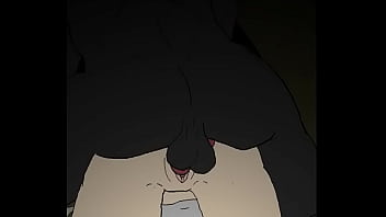 Elf confronts a beast in the woods