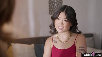 Asian teen stepsis busts perv stepbrother peeping on step mom