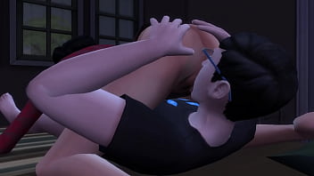 Stepson and stepmom alone in their house for a long time 3d animation