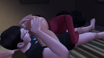 Stepson and stepmom alone in their house for a long time 3d animation