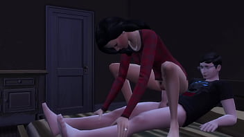 Stepson and stepmom alone in their house for a long time 3d animation