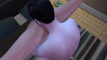 Stepson and stepmom alone in their house for a long time 3d animation