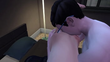 Stepson and stepmom alone in their house for a long time 3d animation