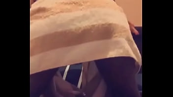 Playing with my fresh shaved pussy