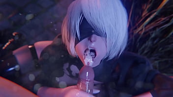 2b y su cara con semen