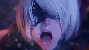 2b y su cara con semen