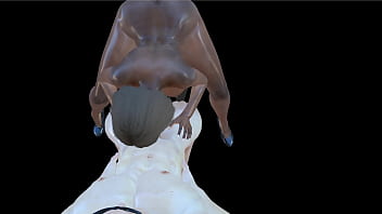 Ebony busty babe gets doubled by two studs deepthroat anal bbc huge tits animated vam hentai cartoon