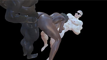 Ebony busty babe gets doubled by two studs deepthroat anal bbc huge tits animated vam hentai cartoon