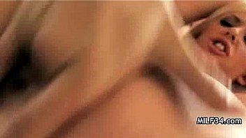 Big breated horny milf's bedroom seduction