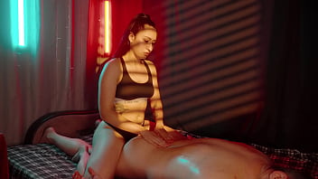 Happy ending massage in underground salon long haired masseuse jerked me off