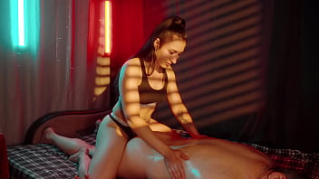 Happy ending massage in underground salon long haired masseuse jerked me off