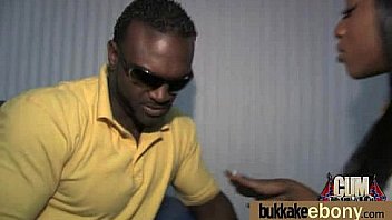 Ebony gets fucked in all holes by a group of white dudes 13