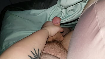 My girl stroking my cock