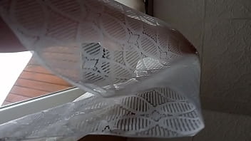Feetfetish video with my foot dancing with the lace curtains