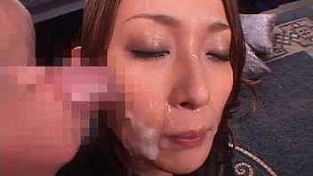 Beautiful asian slut gets bukakke after