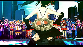 Bright girl dancing to sex music