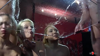 Massive piss orgy with 3 skinny girls
