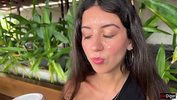 Blowjob in a public toilet starbucks and cumwalk she drinks coffee with cum on face among people Blowjob in a public toilet starbucks and cumwalk she drinks coffee with cum on face among people