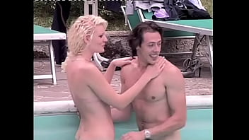 These 2 sluts get ass fucked in a 4some by the pool